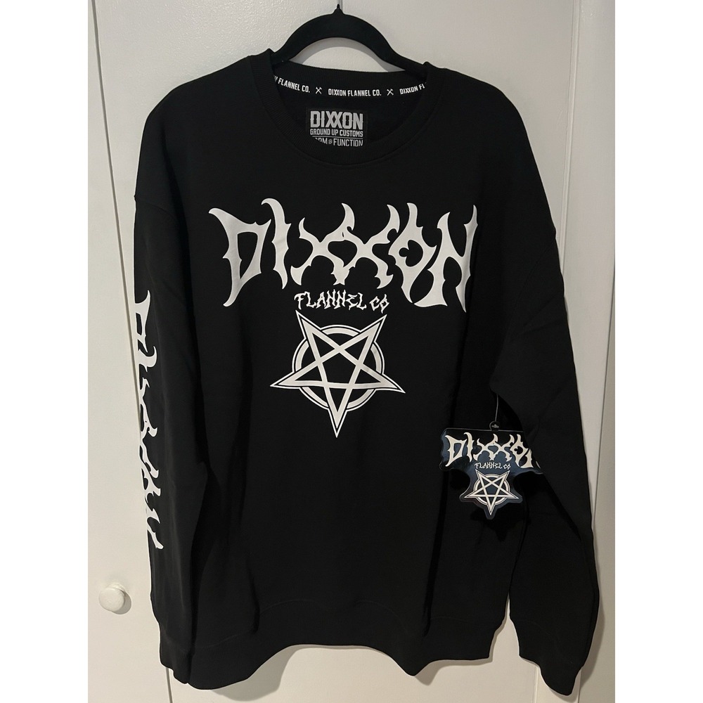 NWT Dixxon Flannel Pentagram Black‎ Crewneck Sweatshirt XL Blackest Friday